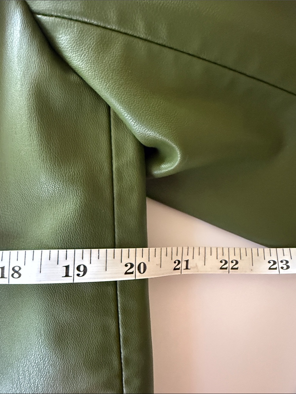 ZARA Olive Green Vegan Leather Blazer Size Medium - Picture 10 of 12